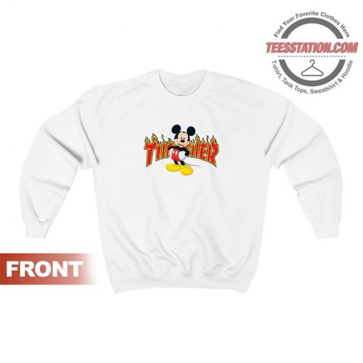 Mickey Mouse X Thrasher Parody Sweatshirt For Unisex