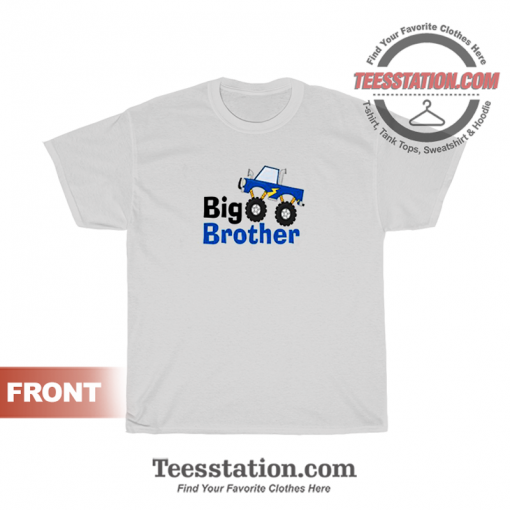 Blue Monster Truck Big Brother Toddler T-Shirt