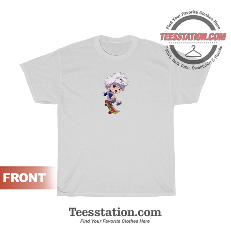 For Sale Chibi Killua Zoldyck Skateboarding T Shirt