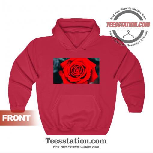 Romantic Red Rose Flower Hoodie