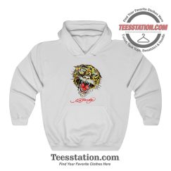 Ed Hardy Tiger Rhinestone Head Hoodie