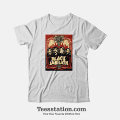 Black Sabbath Red Flames Poster T-Shirt