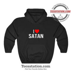I Love Satan Heart Devil Hoodie For Unisex