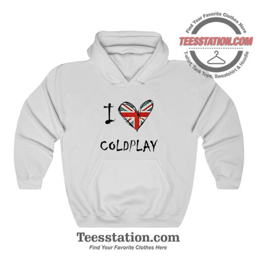 I Love Coldplay Unite Kingdom Flag Parody Hoodie